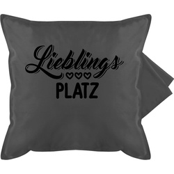 Kissenbezüge Lieblingsplatz - Lieblingsort, Shirtracer (1 Stück), Deko-Kissen mit Spruch quadratisch - 50 cm x 50 cm x 0.4 cm