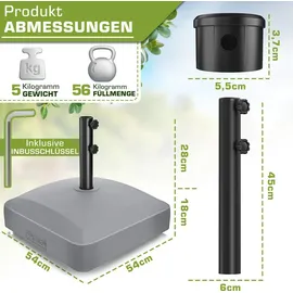 tillvex Schirmständer PAVERA Granit 37 Liter Grau