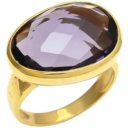 Gemshine Ring 'Amethyst' gold coloured Hellbraun Damen 