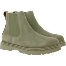 BIRKENSTOCK Highwood Damen Echtleder-Schuhe Alltags-Stiefel Chelsea-Schuhe aus Velourleder Schlupf-Schuhe Schmale Weite 1025737 Beige - 38