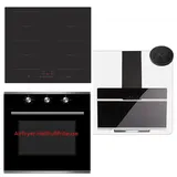 PKM Induktion Sparset Autark Herdset Einbau Backofen+ Kochfeld +Dunstabzugshaube