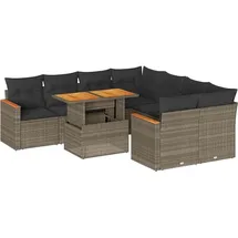 vidaXL Garten-Lounge-Set 9-tlg. grau