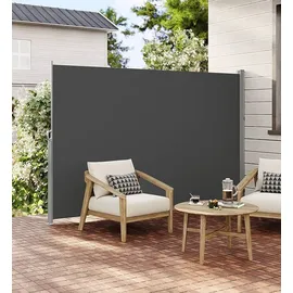 Songmics Seitenmarkise 350 x 160 cm grau Stahl