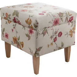 Hocker HOME AFFAIRE "Asino", bunt (blume), B:48cm H:40cm T:48cm, Hocker, Fußhocker Sitzhocker