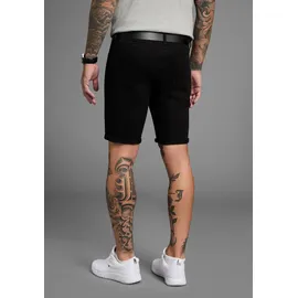 Bruno Banani Jeansshorts BRUNO BANANI "Hutch-Shorts", Herren, Gr. 32, Länge 32, schwarz, Denim/Jeans, Obermaterial: 98% Baumwolle, 2% Elasthan, unifarben, normal kurz, Jeans Jeansshorts, gerade geschnittene kurze Beine, niedrige Leibhöhe
