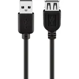 goobay USB 2.0 Verlängerungskabel USB-A Stecker - - USB-Verlängerungskabel - Doppelt geschirmt / schwarz