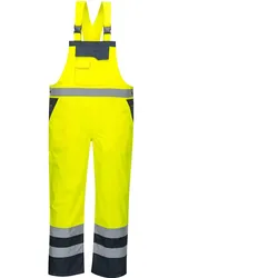 Warnschutz PU-Regen-Latzhose "S488" Kontrast - 3XL - gelb/marine