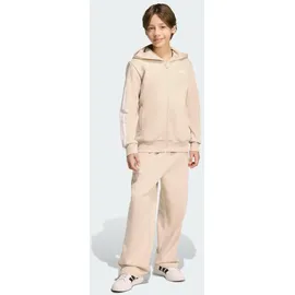 adidas Kinder Sportanzug Fleece mit Kapuze Kinder, Größe 164 in Braun CRLI/WHITE