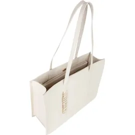 Valentino Wall Re Shopping Bag Schultertasche Kunstleder Beige/Weiß