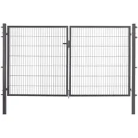 jungelmar Doppeltor 300 x 140 cm Schwarz/Metall