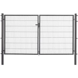 jungelmar Doppeltor 300 x 140 cm Schwarz/Metall
