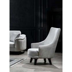JVmoebel Sessel Sessel Italienischer Stil Luxus 1Sitzer Polster Designer Sessel Textil grau