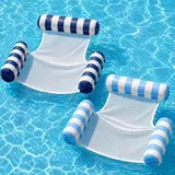 2x Pool Wasserhängematte Mit Netz 120x105cm, Faltbare Schwimmliege Pool Float XX