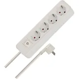 Brennenstuhl Steckdosenleiste 4-Fach (Mehrfachsteckdose mit Schalter, Flachstecker und 1,4m Kabel) weiß