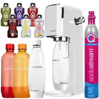 Wassersprudler SodaStream Art White + 3 Flaschen, Weiß/Orange/Rot, 1L + Bolero