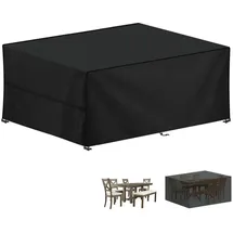 lamuni Gartenmöbel Abdeckung 245 x 165 x 100 cm Schwarz