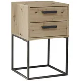 Livetastic Nachtschrank, Schwarz, Eiche Artisan, Kunststoff, 2 Schubladen, 40x65x38.5 cm, Schlafzimmer, Nachttische