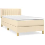 vidaXL Boxspringbett mit Matratze Creme 80x200 cm Stoff