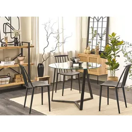 Beliani Esstisch 100 cm Rund Dekorative Beine in Schwarz Elegant Modern Esszimmer Küche