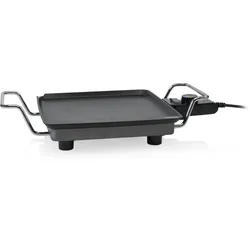 PRINCESS Kompakte Grillplatte, 28x28 cm, glatte Grillplatte, verstellbarer Thermostat, 2-Schicht-Antihaftbeschichtung, 4 Spatel, Leistung: 1900 W