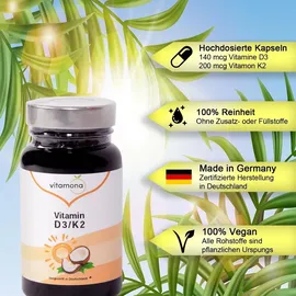 Vitamona Vitamin D3 + K2 Kapseln 60 St.