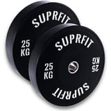 SF SUPRFIT Hantelscheiben 50 mm Gewichtsscheiben aus Vollgummigranulat, 5 kg, (2-tlg), Stoßabsorbierende Hantelscheiben 50mm