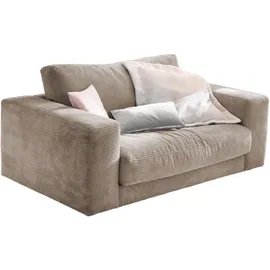 KAWOLA Doppelsessel MADELINE Cord 170 x 86 x 0 cm Taupe mit Kissen, Rollen