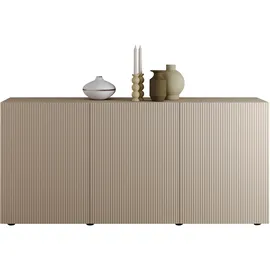 INOSIGN Sideboard INOSIGN "Rio Breite 181 cm, Kommode mit 3 Türen, Anrichte", cashmere, front mit geriffelter struktur, B:181cm H:84cm T:42cm, FSC-zertifizierter Holzwerkstoff, Sideboards, Sideboard, geriffelte MDF-Fronten, modern u.