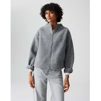 Opus Damen Jacke | HURLIE Regular Boxy Boucléjacke Easy Grey, 40 - 40
