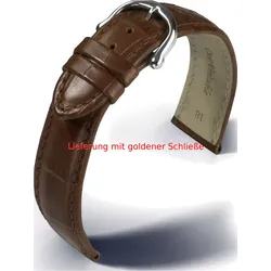 Eulit Kalbleder mit Krokoprägung Maurice Lacroix Louisiana-Kroko Imitation 14mm" E512930214231" - goldbraun