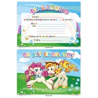 Einladungen (8 Stück) "Pony" zum Geburtstag Einladungskarten Karten