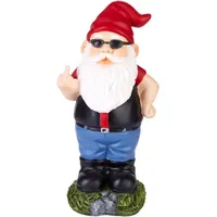 Brubaker Gartenzwerg Mittelfinger - Frecher Zwerg mit Sonnenbrille -