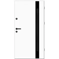 Aluminium-Stahl Nebeneingangstür "LIDEJA" BLACKLINE Weiß RAL 9016 beidseitig außen öffnend DIN rechts