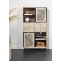 Highboard GUTMANN FACTORY, beige (natur), B:90cm H:165cm T:45cm, Sideboards, Stauraumschrank, Breite 90 cm