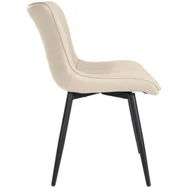 CLP 2er Set Stühle Largo I Samt- Oder Kunstlederbezug I Gepolsterter Esszimmerstuhl I Lehnstuhl mit 4-Fuß Metallgestell