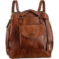 Rieker Henkeltasche RIEKER, Damen, Gr. B/H/T: 31cm x 32cm x 12cm, braun, Lederimitat, Taschen, Damen-Tasche, Umhängetasche, auch als Rucksack tragbar