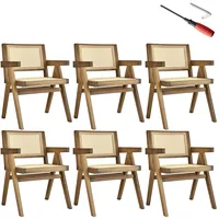 Tectake tectake® Armlehnstuhl, Boho-Stil, massives Holzgestell mit Lackierung, 59