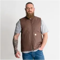 STIER Heavy Work Vest Padded bci cotton M Signature Brown