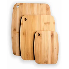 Lacor Schneidebrett-Set Holz 3-tlg. 20 x 15 cm / 28 x 22 cm / 33 x 25 cm Braun