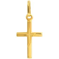 Kreuz-Anhänger FIRETTI "Schmuck Geschenk Gold 333 Halsschmuck Anhänger für Halskette Kreuz", gold (gelbgoldfarben), Schmuckanhänger, Damen, Gelbgold 333, 0,25 g