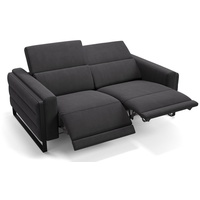 Sofanella 2-Sitzer Stoff Deltona, Relaxsofa, Designsofa, Designer Couch, Italienisches Sofa, 2er Sofa schwarz