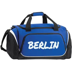 multifanshop Sporttasche - Berlin blau - Textmarker - Druck weiß - Tasche