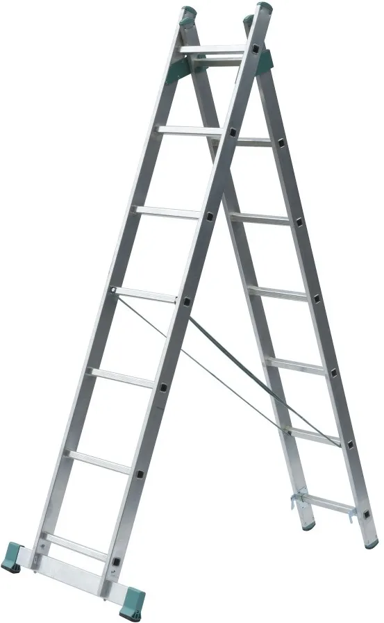 Aluminium Mehrzweck-Kombileiter mit Treppenfunktion 2x9 Stufen