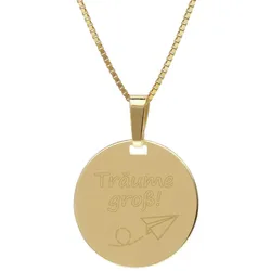 trendor 68533 Halskette Glücksbringer und Talisman Träume groß! Goldfarben, 42 cm