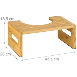Relaxdays Toilettenhocker, Stuhlgang Unterstützung, WC Hocker für Erwachsene, Bambus, HxBxT: 18,5 x 43,5 x 28 cm, Natur