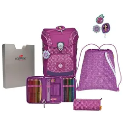 DerDieDas ErgoFlex Easy Schulranzen-Set purple dots