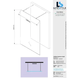 Glaszentrum Hagen 138x200cm Freistehende Dusche 2x Halter Satin