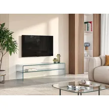 vente-unique Vente-Unique-TV-Möbel mit 1 Ablage - Glas - STILEOS