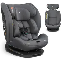 KikkaBoo Kindersitz 9-36 kg i-EXPLORE 2, 40-150 cm, Gruppe 0 1 2 3, i-Size, Rückwärts & Vorwärts, Liegesitz, 14-fach Kopfstütze, 5-Punkt-Gurt, Grau