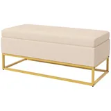 Homcom Sitzbank Truhenbank Beige 110 x 44 x 49 cm